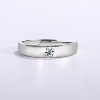 Bague de Fiançailles et de Promesse Ajustable en Argent Sterling 925 avec Moissanite VVS pour Hommes et Femmes, Bijoux Fins Personnalisés en Gros