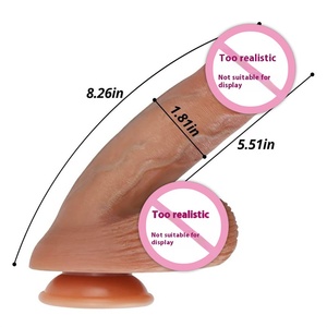リアルなディルドソフト液体シリコーン吸引カップ付きPVCアナルストリップ女性用オナニーアーティファクト偽ペニス - Product Image 1