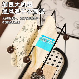 Estante de almacenamiento para paños de cocina, ovalado, negro y blanco lechoso, multifuncional, escurridor de toallas de cocina con dispensador de jabón. - Product Image 2