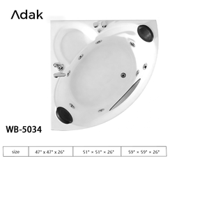 Bañera de <span class=keywords><strong>Hidromasaje</strong></span> Acrílica Independiente con Masaje de Aire, Diseño Moderno en Color Blanco - Product Image 6