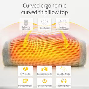 Oreiller de massage 2 en 1 avec 3 niveaux de chaleur, fonction Shiatsu et pétrissage, pour le cou et la nuque, avec thérapie par la jade et l'armoise - Product Image 3