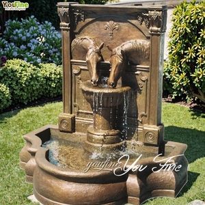 Fontana a Muro con Cavallo in Bronzo per Decorazione Giardino Esterno - Product Image 2