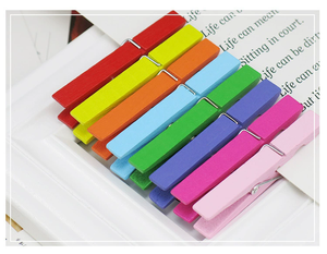 Pinces à linge décoratives colorées, clips artisanaux pour photos et papiers, pinces à linge en bois colorées - Product Image 3