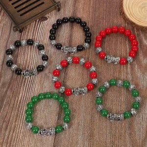 Bracelet tendance pour homme en pierre œil de tigre, perles Bouddha, six caractères de la vraie parole, obsidienne vintage, trésor de la petite fée, ornements en argent - Product Image 4