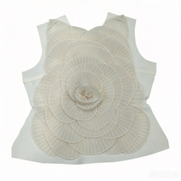Applique de rose plissée 3D, patchs floraux en tissu faits à la main, décorations florales pour vêtements DIY, adaptées aux robes de haute couture