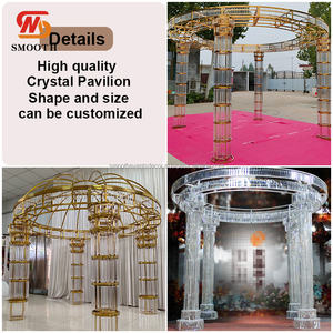 SMOOTH Luxury Big Crystal Chuppah Wedding Party Supplies <b>Gold</b> Crystal Metal Chuppah Wedding <b>Backdrop</b> Decoration - Product Image 2