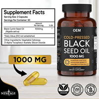 Capsules d'huile de cumin noir pur OEM, produits de beauté, antioxydant, soutien immunitaire, croissance des cheveux, santé des articulations, digestion pour adultes