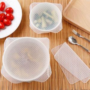 Tapas Elásticas de Silicona Reutilizables, Tapas de Repuesto de Silicona, Tapas de Silicona para Recipientes de Alimentos, Envoltorios Reutilizables para Almacenamiento de Alimentos, Aptas para Microondas - Product Image 1