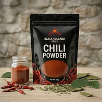 Bolsa de plástico de calidad alimentaria con impresión digital de logotipo personalizado para envasado de chile picante en polvo, bolsa resellable tipo Doypack.