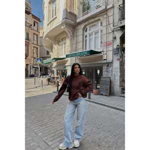 Sudadera de Seda Marrón para Damas y Niñas, Sudadera con Capucha Bordada con Estampado Puff, Sudadera de Invierno Talla Única, Suministro ODM - Product Image 2