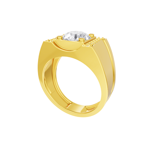 Bague de fiançailles Aarinya pour homme, certifiée IGI, en or 18 carats, diamant de laboratoire taille brillant, luxe, solitaire à 4 griffes - Product Image 4