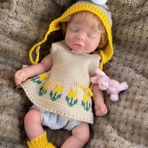 ตุ๊กตาเด็กเกิดใหม่ขนาด 10 นิ้ว ผมบลอนด์หยิกเหมือนจริง ทำจากซิลิโคนทั้งตัว รูปร่างสมจริง ของเล่นนุ่มสำหรับเด็กผู้หญิง - Product Image 1