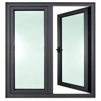 Fenêtre à battant en aluminium personnalisable à ouverture vers l'extérieur, grand panneau de verre pour façade de villa de luxe