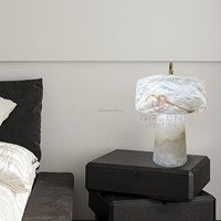 Lampe de table moderne en marbre espagnol, style designer haut de gamme, dôme personnalisé, pour bureau et salon, alimentation par batterie DC