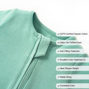 <span class=keywords><strong>Pigiama</strong></span> Intero Personalizzato in <span class=keywords><strong>Cotone</strong></span> Biologico, Tutina con Zip, Abbigliamento da Notte a Maniche Lunghe con Piedini per Neonati - Product Image 3