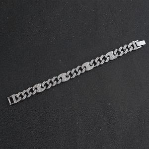 Bracelet cubain en cristal serti de pierres, style simple et tendance, pour hommes et femmes, style hip-hop - Product Image 2