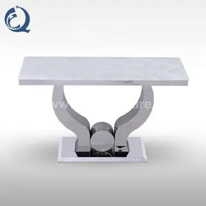 Populaire metalen tafel base marmeren top console tafel