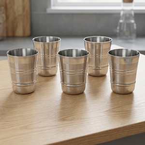 Stainless Steel Classic Style Tumbler <b>Cup</b> Screw-On Cap <b>Reusable</b> Dishwasher Safe Drinking Glass for Home Kitchen Commercial Use - Product Image 3