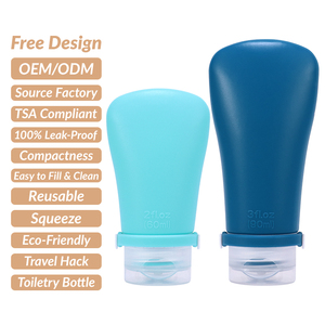 TSA 3oz Cosmetic Travel Size Container Plastic Free Silicone <b>Sunscreen</b> Lotion Squeeze Bottle Custom Silicone Sub Bottle 60ml - Product Image 1