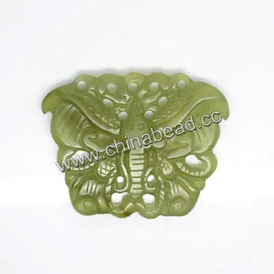 Colgantes de mariposa de Jade tallada a mano, surtido de colores, joyería, fabricación de collares, venta al por mayor