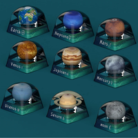 Lune Huit Planètes du Système Solaire 3D Résine Translucide Clavier Mécanique Personnalisé DIY keycaps