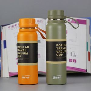 New Designed Travel Silicone Handle Double Wall Stainless <b>Steel</b> Insulated Water <b>Bottle</b> with Custom logo - Product Image 6