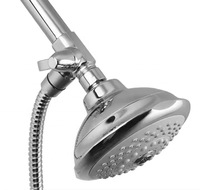 Bras de douche en laiton massif pour salle de bain, vanne de dérivation à 3 voies pour douchette et tête de pulvérisation fixe, finition chromée, adaptateur en T