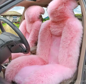 Housses de siège de <span class=keywords><strong>voiture</strong></span> <span class=keywords><strong>en</strong></span> peau de mouton chaudes pour l'hiver, ensemble complet, taille universelle, coussin de siège auto personnalisable pour voitures - Product Image 2