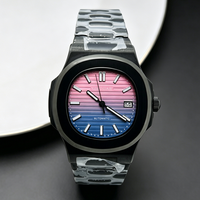 Montre mécanique automatique de luxe personnalisable de 30,5 mm en acier inoxydable avec cristal saphir, mouvement NH35, résistante aux chocs, aiguilles, 20 m