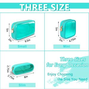 Pochette de maquillage personnalisée avec logo, en PVC transparent, fermeture éclair, imperméable, sac recyclé, pochette de maquillage personnalisable pour femmes, sacs de voyage, sacs de shopping - Product Image 4