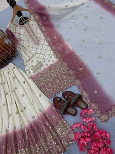 ชุดเดรสออกงานดีไซน์เนอร์แบบดั้งเดิม ผ้าจอร์เจตต์เนื้อหนาสองสี แต่งลายดาว พร้อมกางเกงปาลาซโซ่และผ้าคลุมไหล่ แห้งเร็ว ราคาขายส่ง - Product Image 2