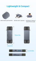6 en 1 USB C OTG conector adaptador de memoria USB 3,0 SD/lector de tarjetas SD Mircro para SDXC/SDHC/MMC/1/1/1/2