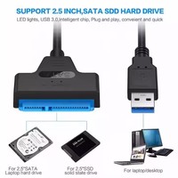 Câble Adaptateur ZHENDA 20cm USB 2.0/3.0 SATA 22 Broches pour SSD/HDD 2.5" – Boîtier Externe pour Disque Dur 2.5 Pouces avec Cœur en Cuivre et Interface USB SATA
