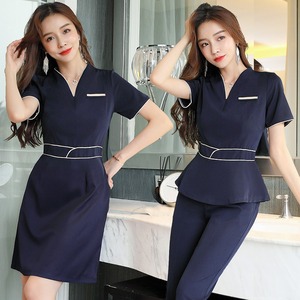 Monos antiarrugas de buena calidad, salón de esteticista, técnico de baño de pies, ropa de trabajo, conjunto de túnica, uniforme de Spa - Product Image 2