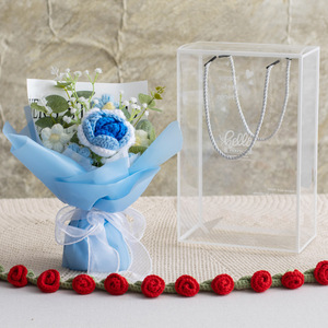 Handmade Crocheted <b>Bouquet</b>, Knitted Rose, Woven Flower, a Luxurious Gift for Friends, <b>Artificial</b> Flower - Product Image 4