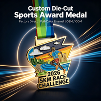 Médaille en alliage de zinc durable avec texte gravé en relief 3D et nom d'événement personnalisé pour la course amusante Infinity Marathon Kids