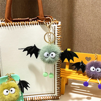 Porte-clés en peluche Kawaii jouets monstre boule de poils elfe Halloween dessin animé boule de peluche porte-clés mignon démon chauve-souris sac décorer petits cadeaux