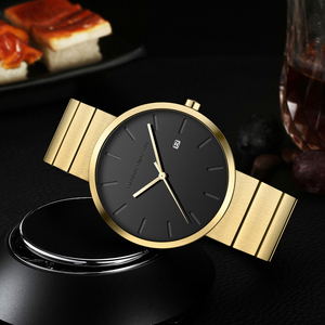 Montre pour homme HANNAH MARTIN, la plus populaire, avec logo personnalisé, mouvement à quartz japonais 3ATM, acier inoxydable, cadran analogique de luxe, <span class=keywords><strong>calendrier</strong></span> <span class=keywords><strong>complet</strong></span> - Product Image 5