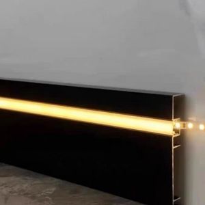 <span class=keywords><strong>Plinthe</strong></span> en métal éclairée avec bande LED, montage en surface, aluminium, acier inoxydable, <span class=keywords><strong>plinthe</strong></span> avec rainure lumineuse - Product Image 1