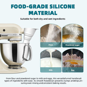 Accesorios de Cocina al por Mayor, Reducen las Fugas, Embudo de Harina de Silicona Plegable <span class=keywords><strong>KitchenAid</strong></span> de 4.5-5 Onzas - Product Image 4