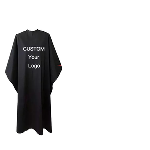 Capas de Peluquería de Poliéster Pongee Cómodas con Logotipo Personalizado al por Mayor, Capa de Barbero Impermeable con Gancho de Silicona para Salón de Belleza - Product Image 1