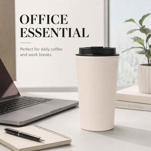 Gobelet isotherme à double paroi en acier inoxydable avec logo personnalisé, 500 ml, tasse à café de voyage, 17 oz, tasse à café isolée sous vide, thermos - Product Image 2
