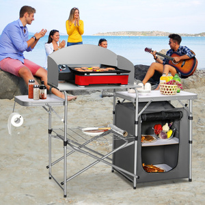 Table de grillade en métal pliable portable DB avec sac de pare-brise pour barbecue en plein air pour le camping dans la cour et autres activités de plein air - Product Image 2