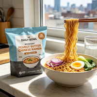 Nouilles Ramen Instantanées 200g Saveur Beurre de Cacahuète Non Frit, Marque Privée OEM, Vente en Gros, Fournisseur Asiatique
