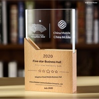 Trophée en cristal créatif, médaille, plaque d'honneur en bois massif, cadeau d'entreprise pour employé exceptionnel, réunion annuelle, souvenir