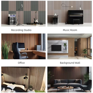 Ouyuan công nghệ gỗ tường đá đen trần cách âm bằng gỗ veneer Acoustic Panels đối với Studios phòng tập thể dục 3D thiết kế mô hình akupanel - Product Image 5