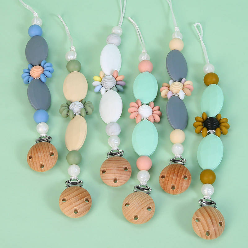 Clip Ciuccio Legno - 4 Pezzi Con Forme Animali, Portaciuccio Sicuro Per Bambini - Foto 3