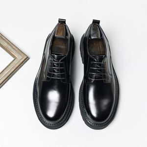High-end Genuine Leather Men's British Style Three-piece Connector Oxford Shoes Low Heel Business Formal <b>Toe</b> Autumn Waterproof - Product Image 3