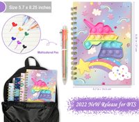 Haute qualité anti-Stress réutilisable Silicone Pop UP couverture rigide personnaliser Journal A5 cahier créatif écoliers coffret cadeau