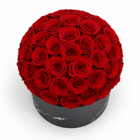 Rose éternelle personnalisée fleurs conservées cadeau de rose de luxe fait à la main 39 pcs vraies roses conservées pour toujours dans une boîte en marbre